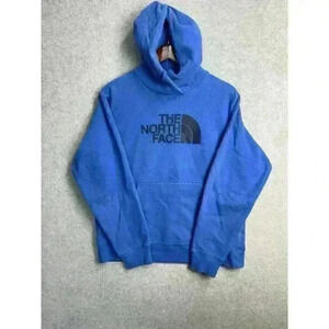 The North Face Hoodie Sweatshirt Fleece Pullover Drew Peak Hooded Blue Sz M EUC